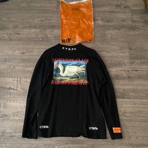 Heron Preston Business Class Graphic Black Turtleneck Mens Medium W/ Bag & Tags